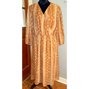 Lane Bryant Gold Midi Dress Snake Skin Corpcore Siren Office Date Night